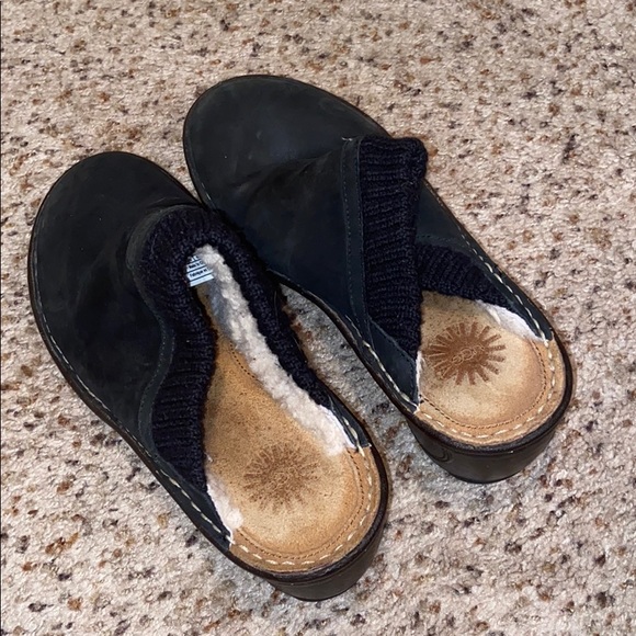 Ugg Black Heeled Clogs - Picture 2 of 6